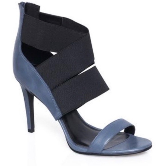 Halogen Blue and Black Strappy Heels - Picture 1 of 5